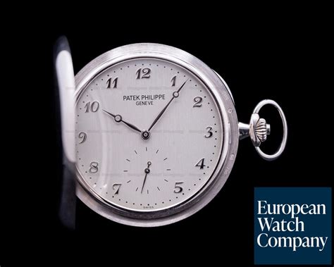 patek philippe 980g-010 18k white gold hunter pocket watch|Patek Philippe hunter pocket watch.